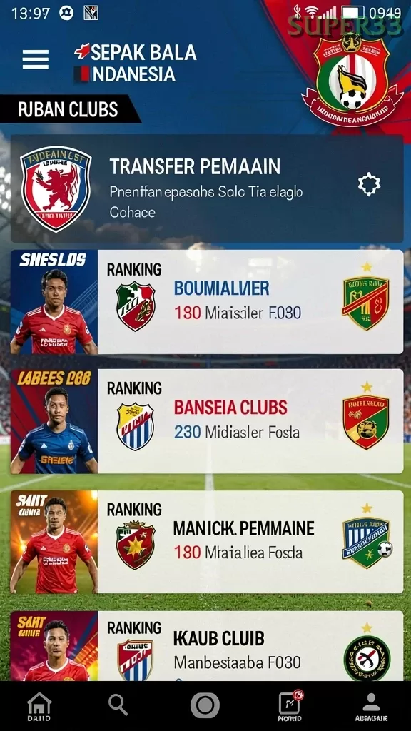 Cuplikan layar RK77 — menu navigasi